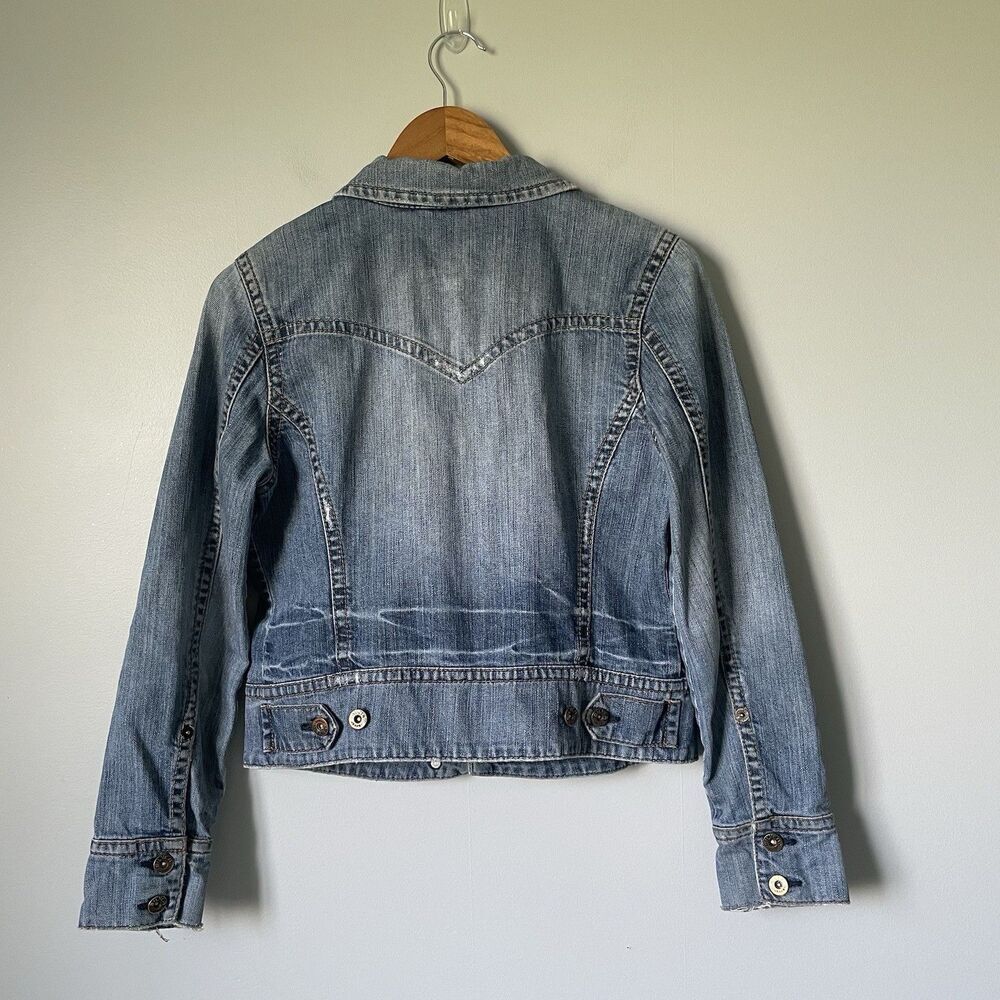 Vintage Silver Jeans Denim Jacket Coat y2k 2000's Blue Cotton Women's Small - Picture 2 of 7